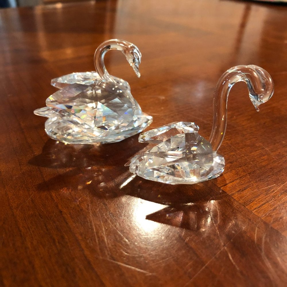 Swarovski Genuine Silver Crystal Swan Figurines - Picture 3 of 4
